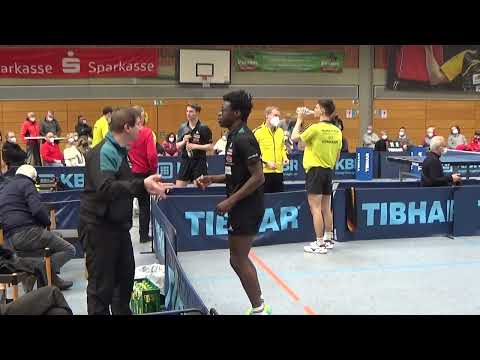 Hoermann vs Oyebode Nigeria 3 220403 TV Hilpoltstein vs Passau Table Tennis 2 Bundesliga Stativ  3