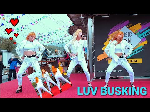 EXID 'UP & DOWN' COVER. LOVELY GIRLS. CUTE ATTRACTIVE PERFORMANCE AT LOCAL SUPERMARKET STAGE.