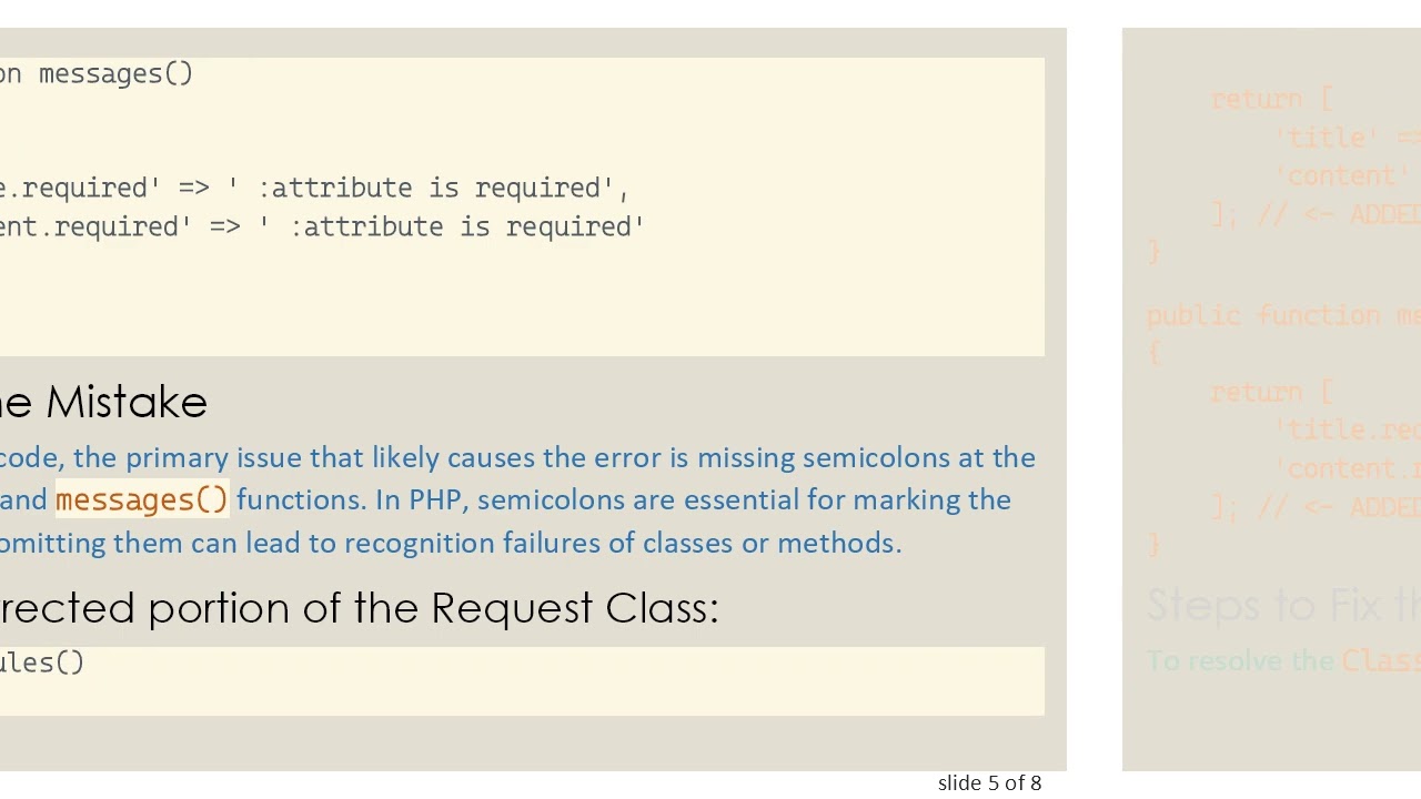 Resolving the Class Not Found Error in Laravel