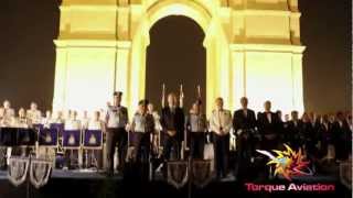 Royal Air Force and Indian Air Force bands Perform at India Gate, New Delhi, India