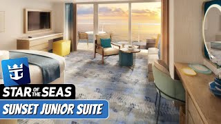 Star of the Seas | Sunset Junior Suite Walkthrough Tour | Royal Caribbean 2025 | 4k