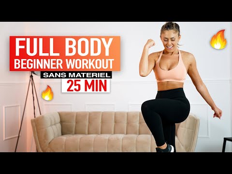 25 MIN FULL BODY BEGINNER WORKOUT NO EQUIPMENT - Justine GALLICE