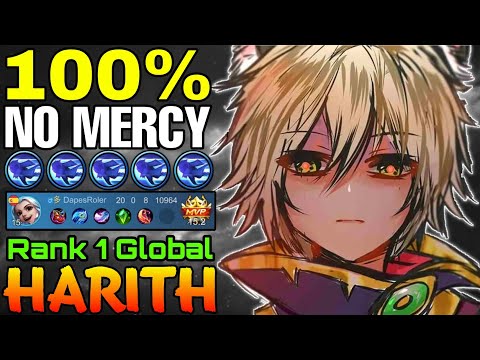 100% SHOW NO MERCY! Harith 20 Kills Gameplay - Top 1 Global Harith by DapesRoler - Mobile Legends