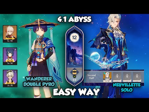 C0 Wanderer Double Pyro & C1 Solo Neuvillette | Spiral Abyss 4.1 | Genshin Impact