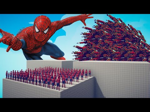 100X SPIDERMAN + 1X GIANT VS EVERY GOD - Totally Accurate Battle Simulator TABS