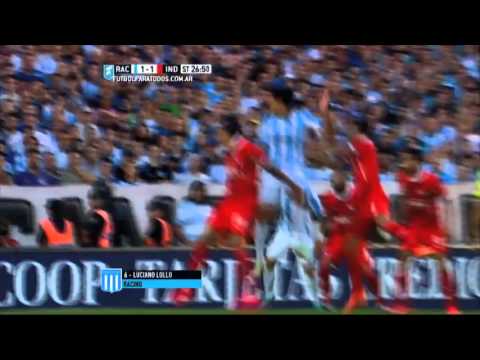 Gol de Lollo. Racing 1 - Independiente 1. Liguilla Pre Libertadores 2015. Final. FPT.