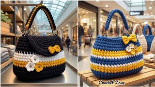 Creative Crochet hand bags designed for Women. Crazy crochet work model.#crochet #knitting #handbags