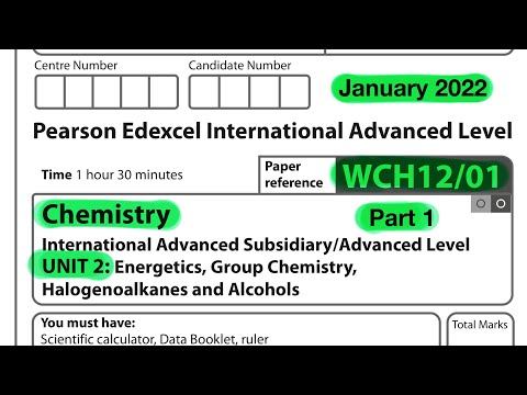 A level | chemistry | Unit 2  | Edexcel | January 2022 | part 1 of 3