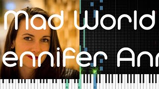 🎹 Mad World, Jennifer Ann, Synthesia Piano Tutorial