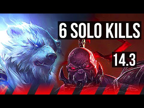 VOLIBEAR vs SION (TOP) | 6 solo kills | KR Master | 14.3
