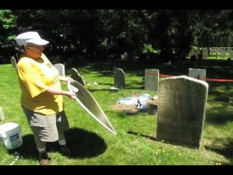 How to clean a gravestone - YouTube