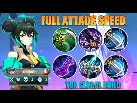 WANWAN FULL ATTACK SPEED BUILD (30 Kills + Maniac 🔥🔥) | MLBB
