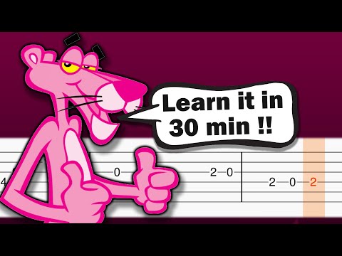 Pink Panther Theme song - EASY Guitar tutorial (TAB)