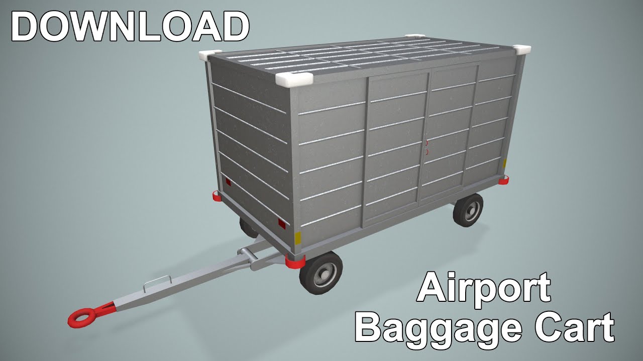 Kereta Bagasi Bandara --439-- Model 3D