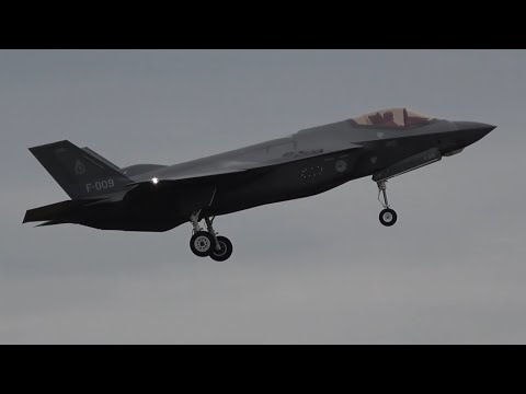 [4K] First Dutch F-35 with Chutebox Arrival at ''Leeuwarden Airbase''