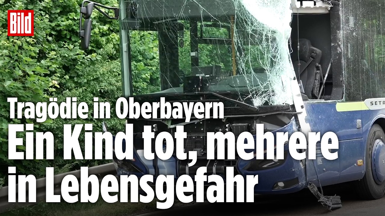 Oberbayern: Schulkind stirbt nach Zusammenstoß zweier Busse