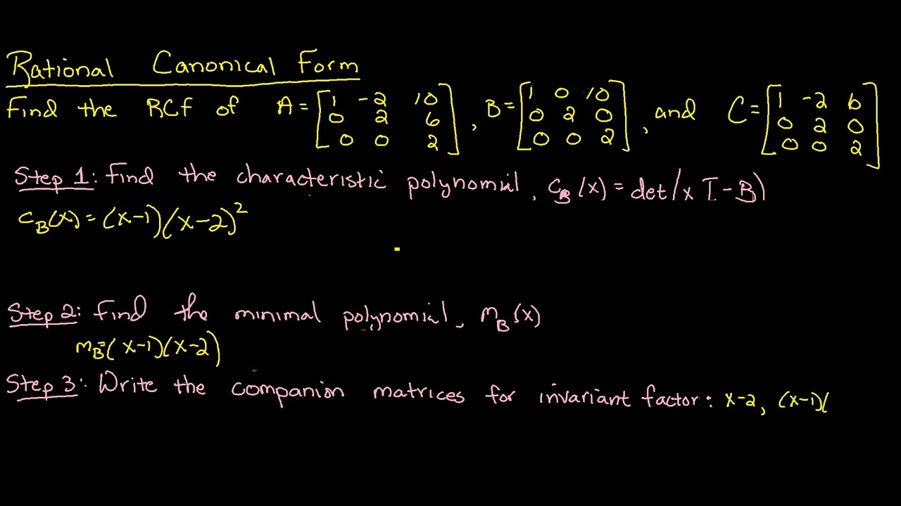 Rational Canonical Form, an example