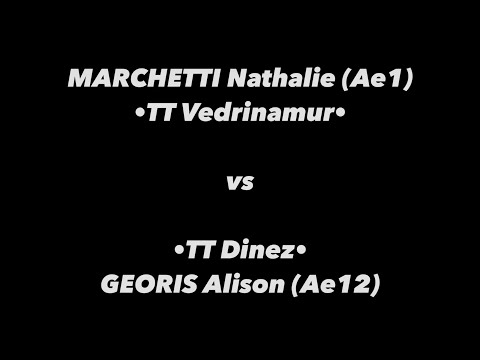 Tennis de Table ·Championnats A francophone· Dames - MARCHETTI Nathalie (Ae1) v GEORIS Alison (Ae12)