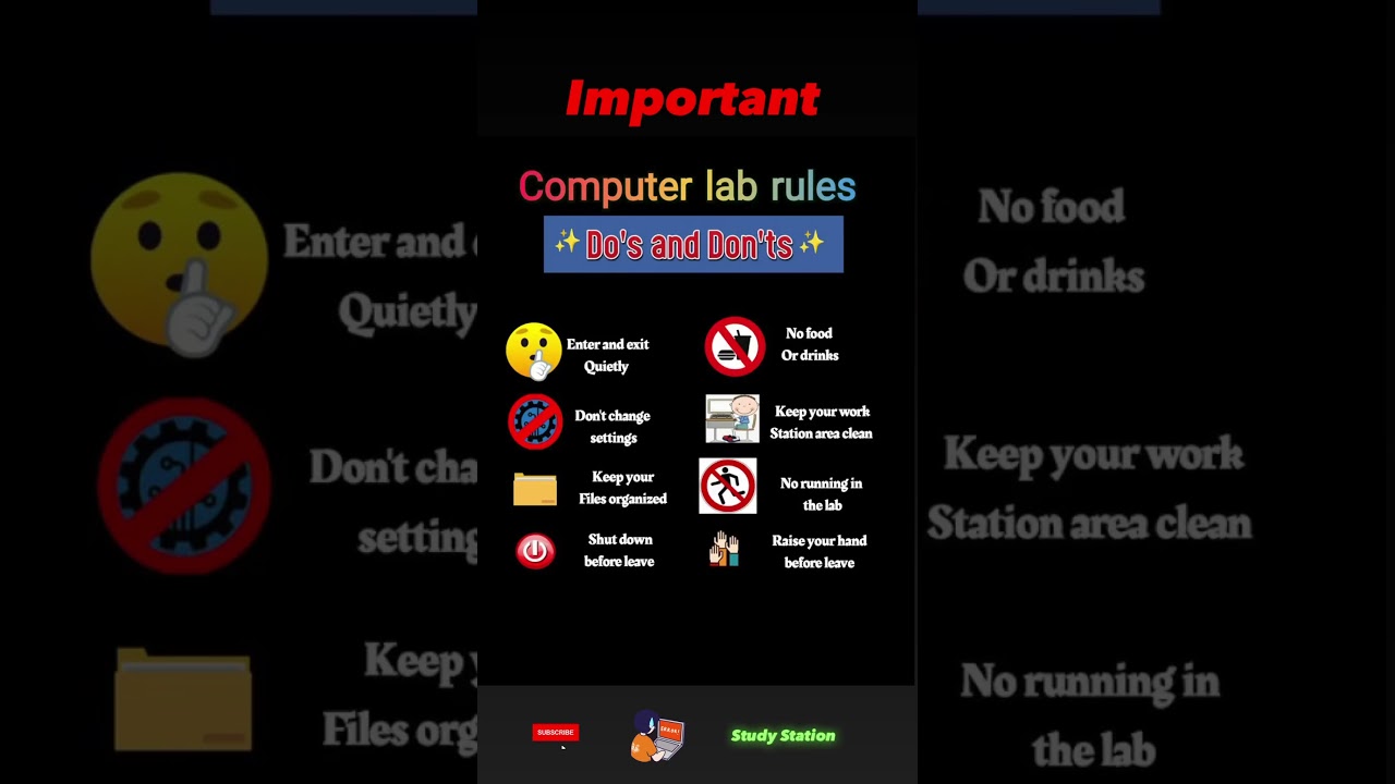 Computer Lab Rules | Stay Safe & Smart. #computerknowledge