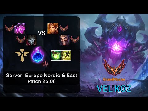 Vel'Koz Support + Jhin vs Leona + Draven - EUNE GrandMaster - Patch 25.08
