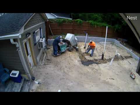 Timelapse - Oct 1st - Footers being poured for shed footers