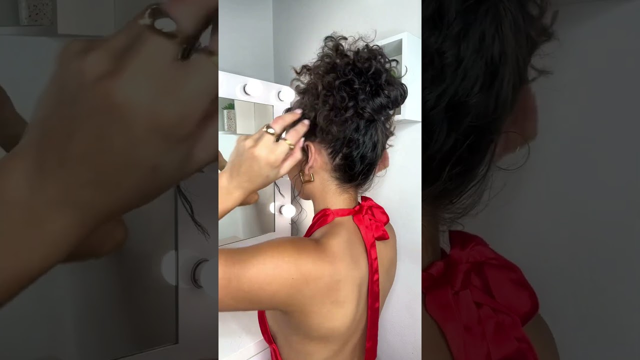 Quick and easy curly updo🌹