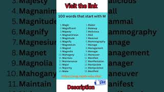100 words that start with M