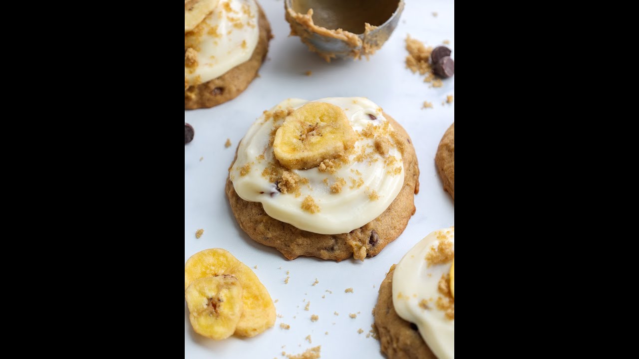 Chelsweets' Soft Banana Cookies with Cream Cheese Frosting