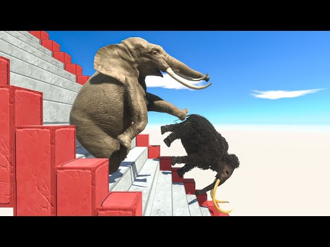 Falling Stairs and Escape from Quicksand - Animal Revolt Battle Simulator