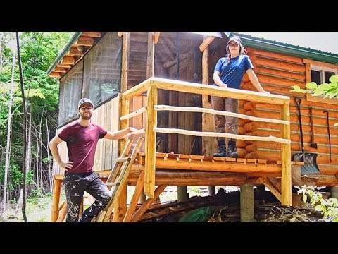 Building A Log Cabin | Ep. 68 | We made too many mistakes on this project - Porch Railing