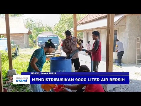 POLRES NGAWI DITRIBUSIKAN BANTUAN AIR BERSIH