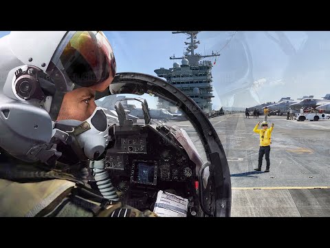 A Day in the Life of US Navy Pilots on a $13 Billion Aircraft Carrier