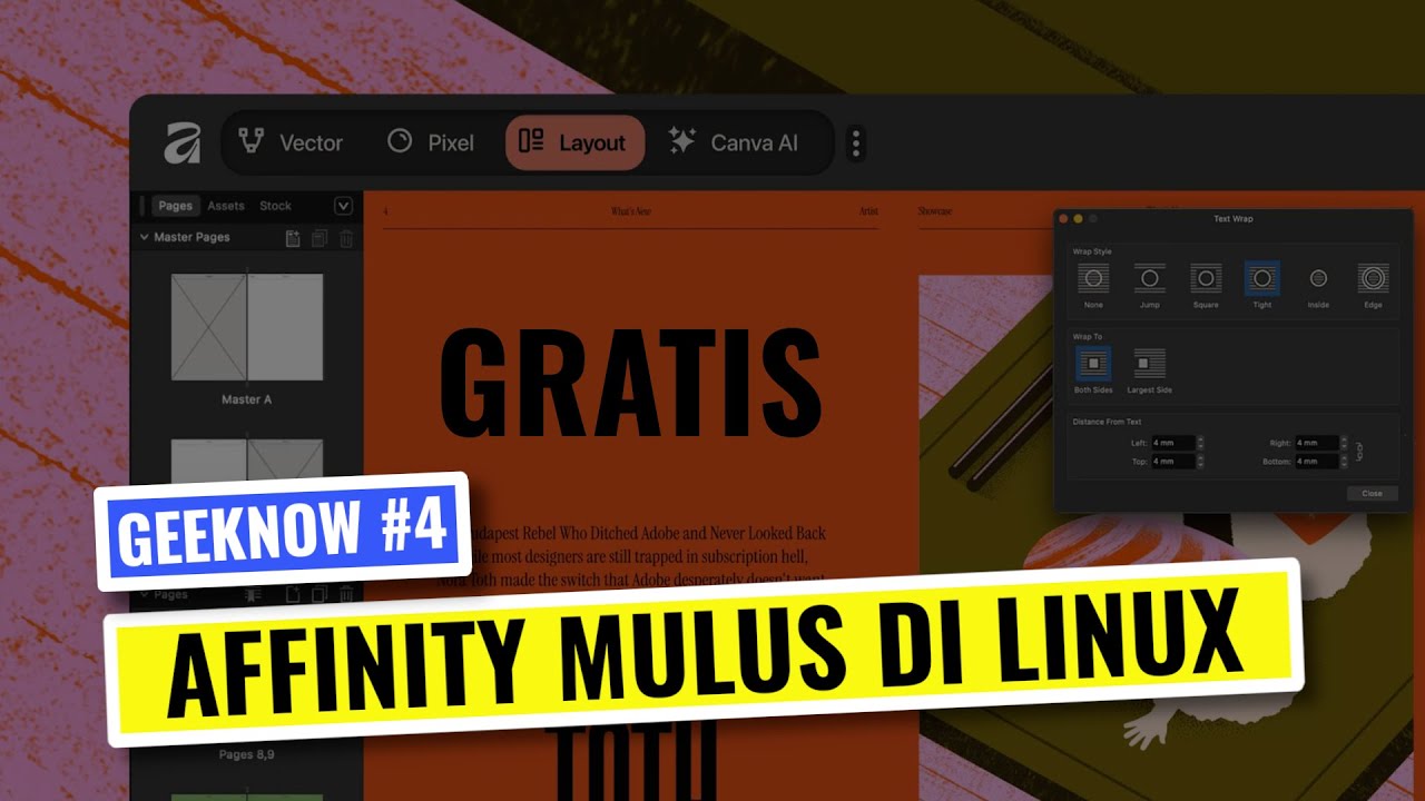 ⚡️ Bagaimana Saya Install Affinity (Gratis) di Linux | Geeknow #4