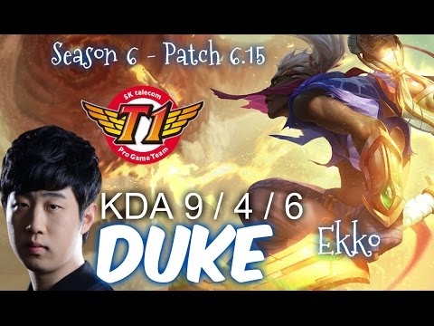 SKT T1 Duke EKKO vs FIORA TOP - Patch 6.15 KR Ranked | League of Legends