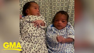 Couple welcomes two sets of twins, 13 months apart to a delivery room of twins