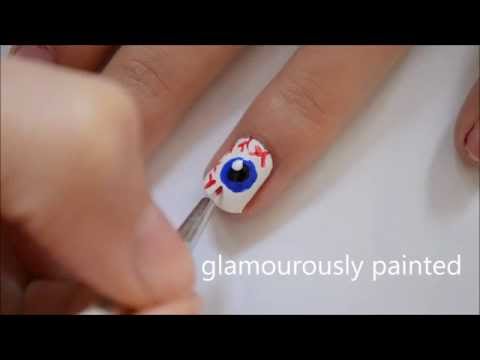 Easy Eyeball nail art tutorial