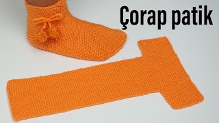 En kolay örgü çorap patik / yeni yıl için Harika bir hediye / kolay örgü modelleri / Figen Ararat