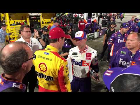Another Look At Joey Logano & Denny Hamlin Altercation On Pit Row After NASCAR Playoffs