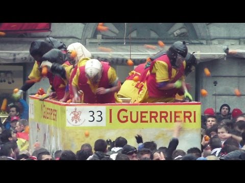 Battaglia arance carro da getto I Guerrieri - Carnevale Ivrea 2016