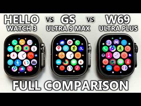 Hello Watch 3 vs W69 Ultra Plus vs GS Ultra 9 Max Full Comparison! Top 1 Sport SmartWatches