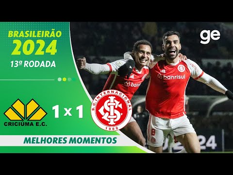Gols e lances de Criciúma x Internacional