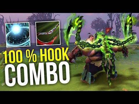100% HOOK COMBO - Dendi Pudge Legend Amazing Play 7.12 | Dota 2