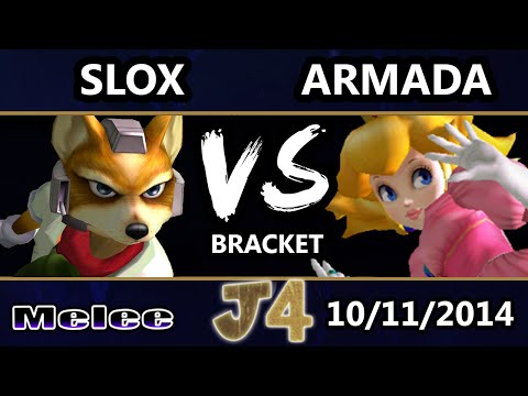 Justice 4 - HoG | Slox (Falcon, Fox) Vs. P4K EMP | Armada (Peach) SSBM Winners Quarters - Melee
