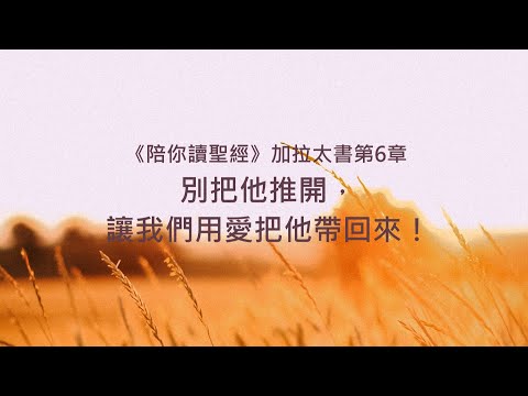 加拉太書6章/陪你讀聖經《別把他推開，讓我們用愛把他帶回來！》