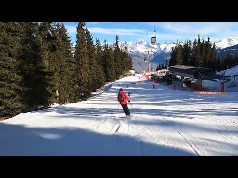 GoPro HD POV Skiing Beginner Bijolin Blue Slope | La Plagne 2023 | Paradiski Resort Ski Adventure