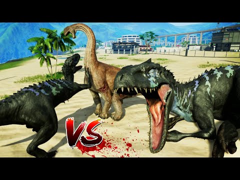 INDOMINUS REX Vs  Brachiosaurus,HERBIVORE,Giganotosaurus  - Jurassic World Evolution