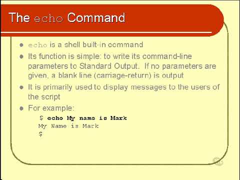 The Echo Command Shell Scripting 07