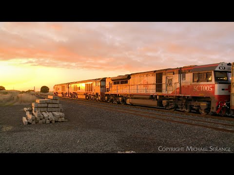 99 Wagon SCT 5PM9 Mixed Freight Train At Sunrise (17/4/2023) - PoathTV Australian Railways