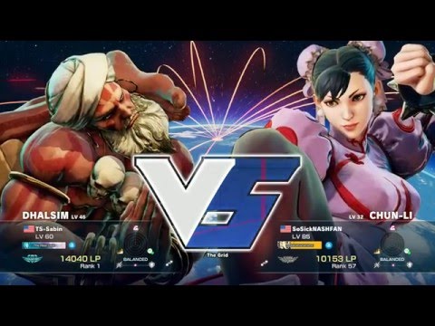 SF5 Netplay Sets - SoSickNashFan (Chun-Li) vs TS Sabin (Dhalsim) [720p/60fps]