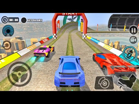 Impossible Car Tracks 3D: Blue Sport Car Driving Stunts Simulator Multiplayer Mode Android Gameplay